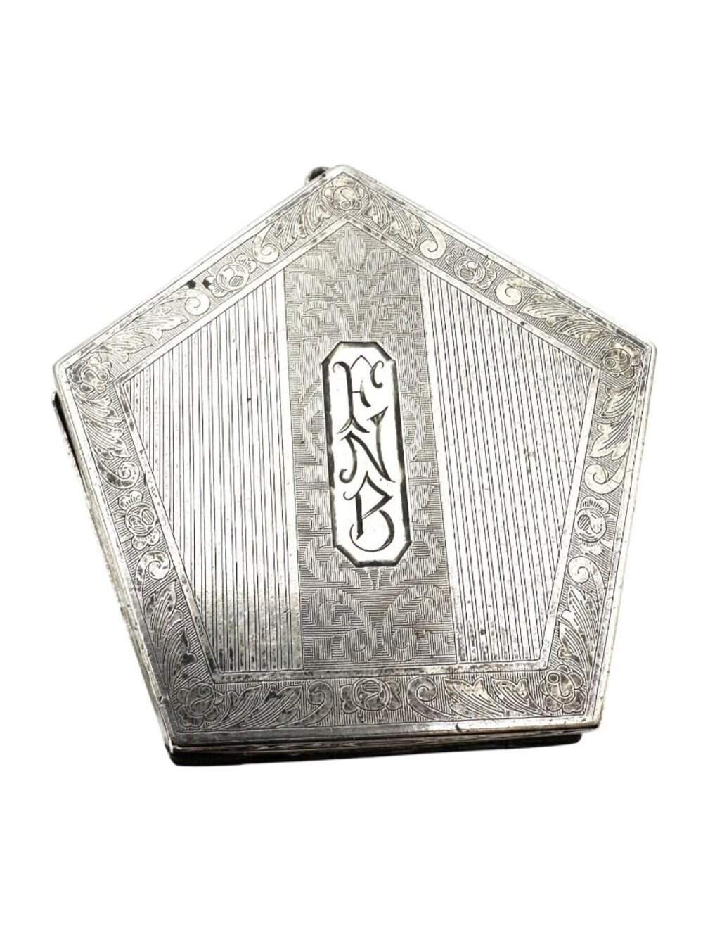 Antique 1800s Sterling Silver Perfume Compact Pendant Chatelaine EAM Sterling